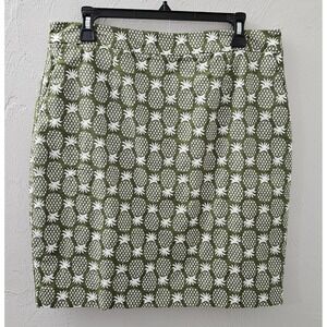 Boden‎ Women's Size 12P Gabriella Pencil Skirt  Pineapple Green Geometric